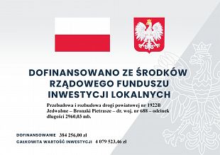 Przebudowa i rozbudowa drogi powiatowej nr 1922B Jedwabne – Bronaki Pietrasze – dr. woj. nr 688